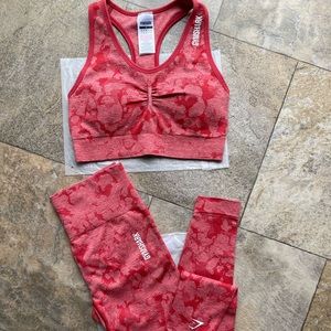 New gymshark adapt camo red seamless set 🔥🌹🍓🍒🍉
